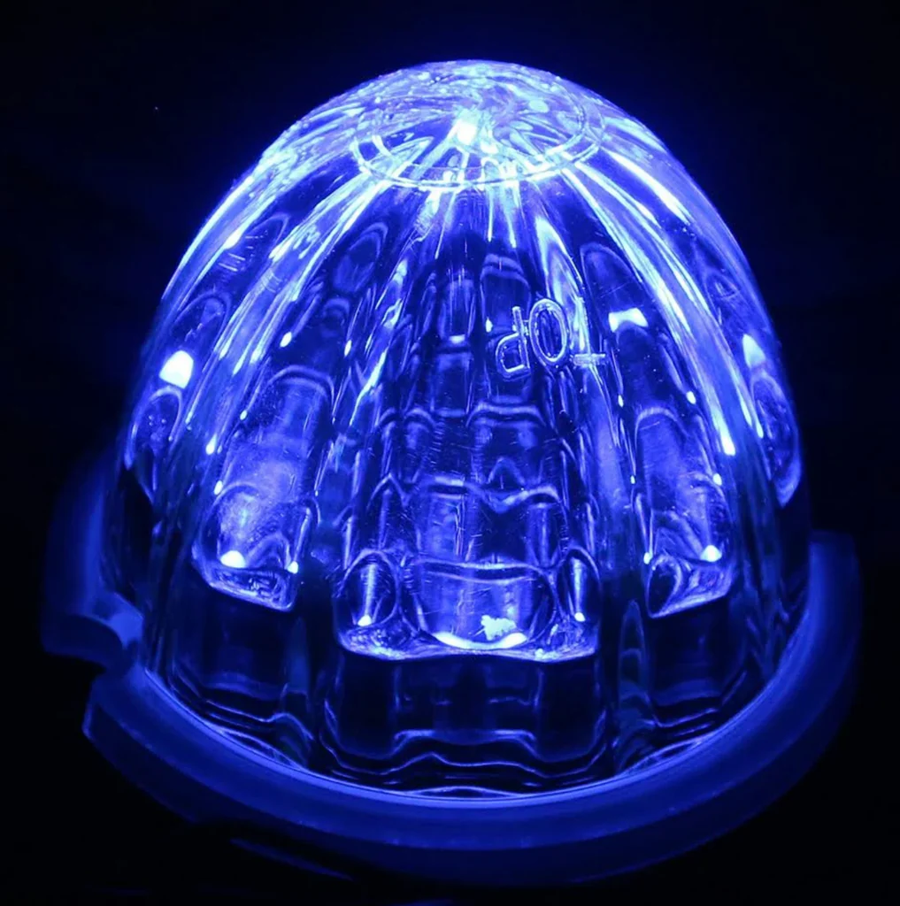 3.5" Watermelon Hero LED Marker Light - White and Blue Light / Clear Lens