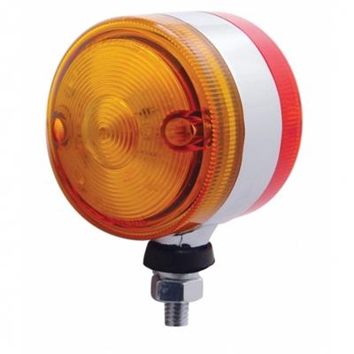 30 LED 3" Dual Function Double Face Light - Amber & Red LED/Amber & Red Lens