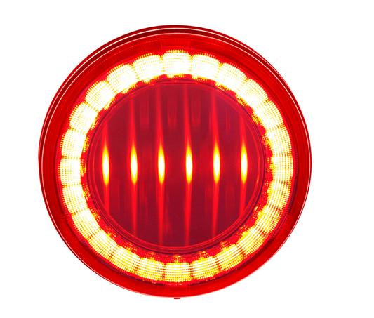 30 LED 4" Round Lumos Light I-Series (Stop, Turn & Tail) - Red LED/Red Lens