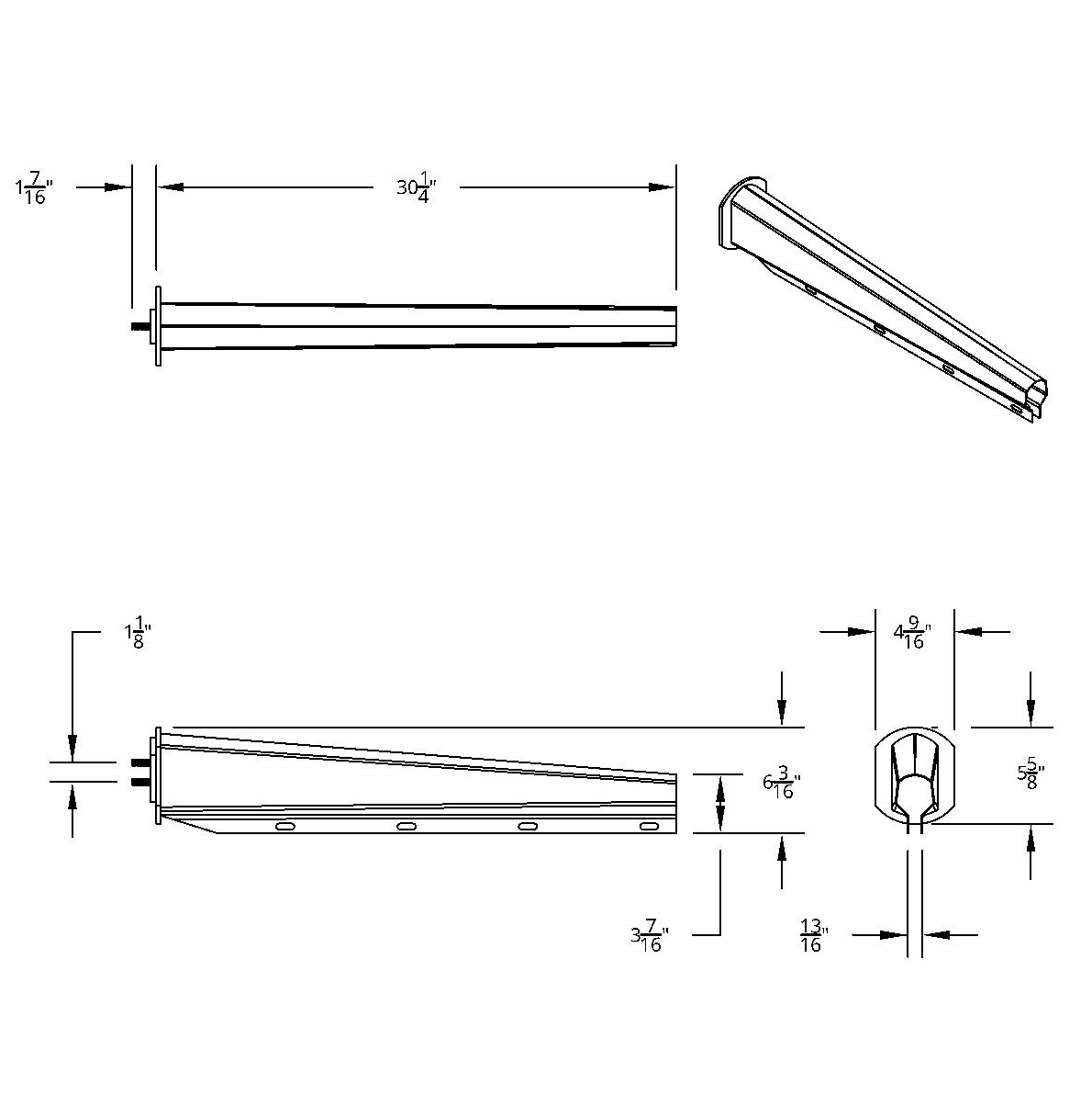 30" Stainless Steel Heavy Duty Mud Flap Hangers - 1-1/8" Bolt Pattern (Pair)