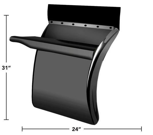 31″ SMOKED QUARTER FENDERS W/ TRIANGLE MOUNTS STAINLESS STEEL