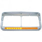 32502 - Sequential LED Dual Headlight Bezel w/ Visor (Passenger) - Amber LED/Amber Lens