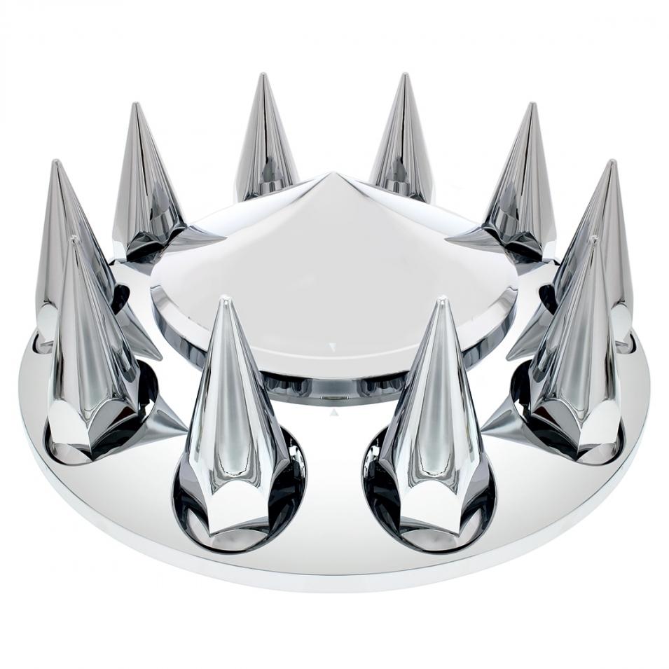 33mm Thread-On Pointed Front Axle Cover Set - Spike Nut Cover Hubcaps & Axle Covers