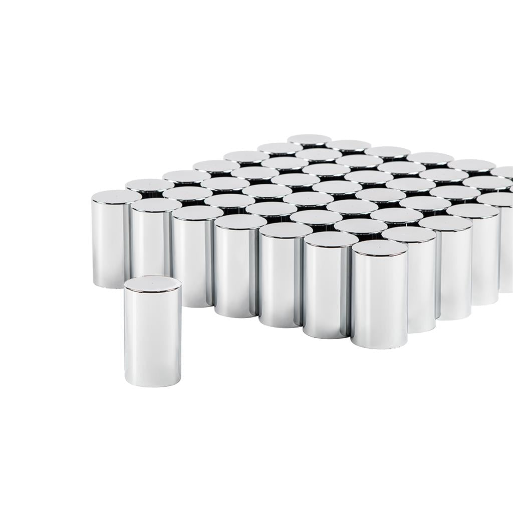 33mm x 3-1/2" Chrome Plastic Cylinder Nut Cover - Push-On (60 Pack)