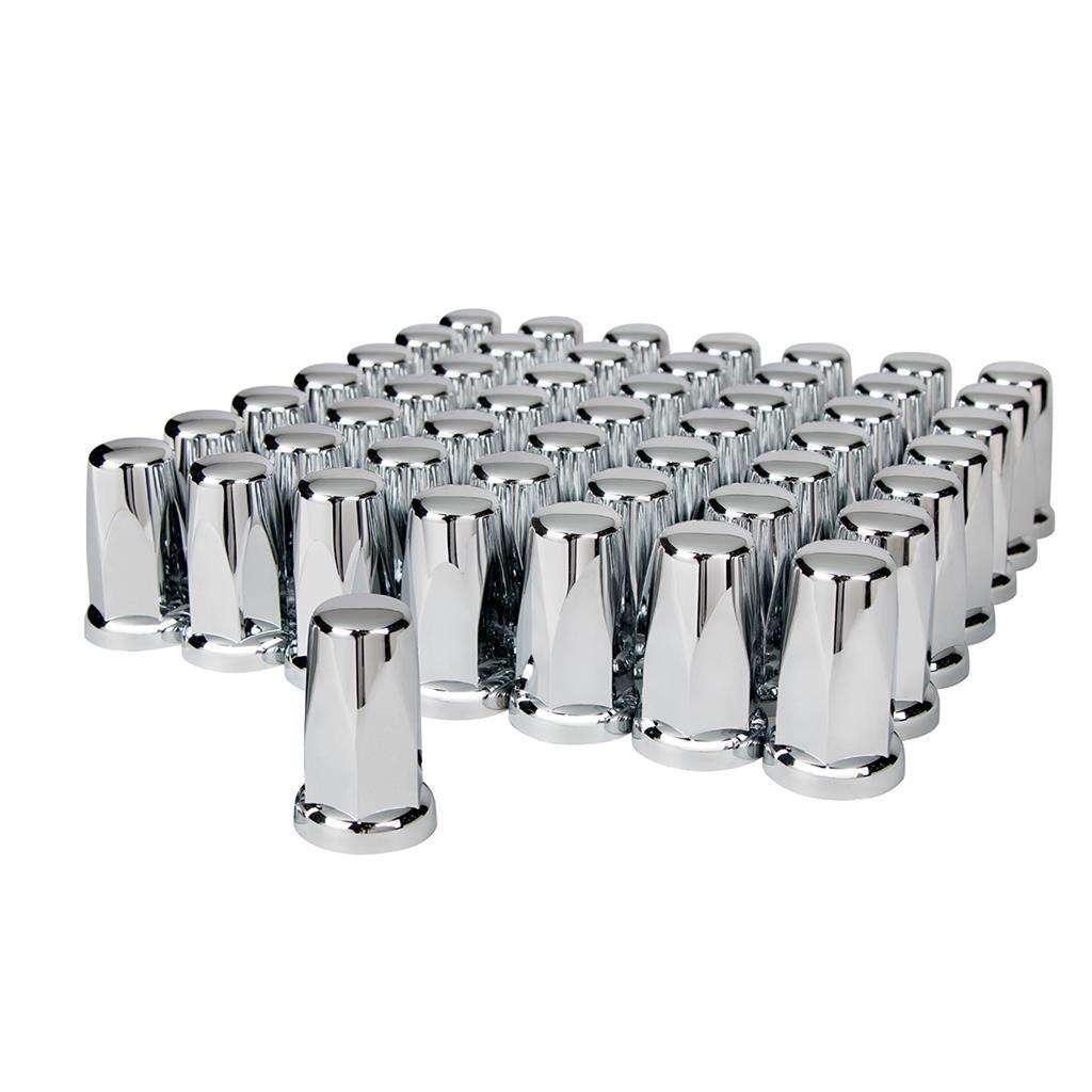 33mm x 3 1/4'' Chrome Plastic Tall Classic Nut Cover - Push-On (60 Pack)