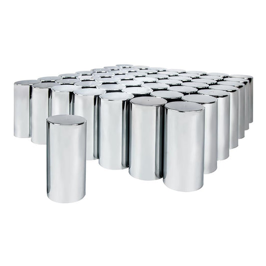 33mm X 4-1/4" Chrome Plastic Tall Cylinder Nut Cover - Thread-On (60