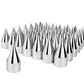 33mm X 4-1/8" Chrome Plastic Spike Nut Covers - Thread-On (60-Pack)