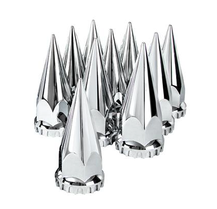 33mm X 4-3/4" Chrome Super Spike Nut Covers - Thread-On (Box of 10)