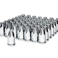 33mm X 4" Chrome Plastic Extra Tall Nut Covers With Flange - Thread-On (60-Pack)