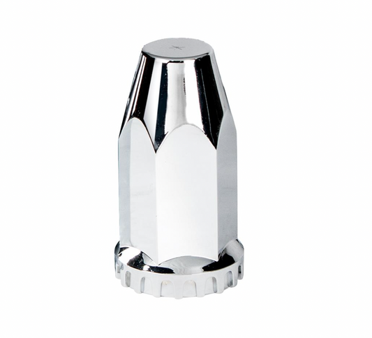33mm X 4" Chrome Plastic Extra Tall Nut Covers With Flange - Thread-On