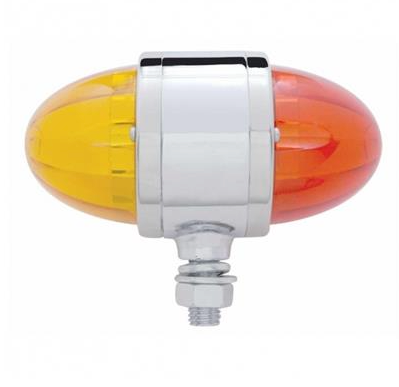 34 LED Reflector Watermelon Double Face Light - Amber & Red LED/Amber & Red Lens