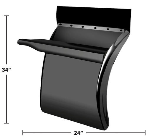 34″ SMOKED QUARTER FENDERS W/ TRIANGLE MOUNTS STAINLESS STEEL