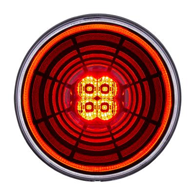 36566 - 13 LED 4" Round Abyss Light Red/Clear (Stop, Turn & Tail)