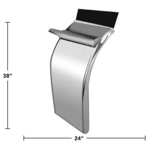 38″ STRAIGHT DROP QUARTER FENDERS W/ TRIANGLE MOUNTS STAINLESS STEEL