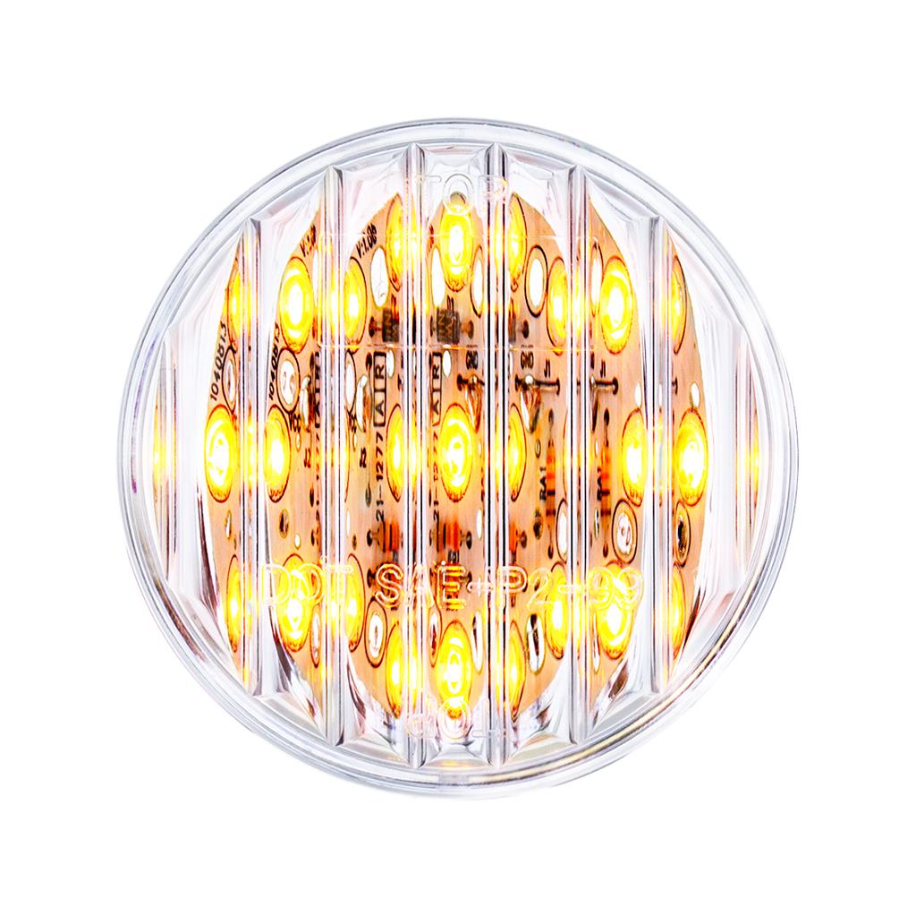 38362 - 9 Amber Led 2" Flat Marker Light - Clear Lens