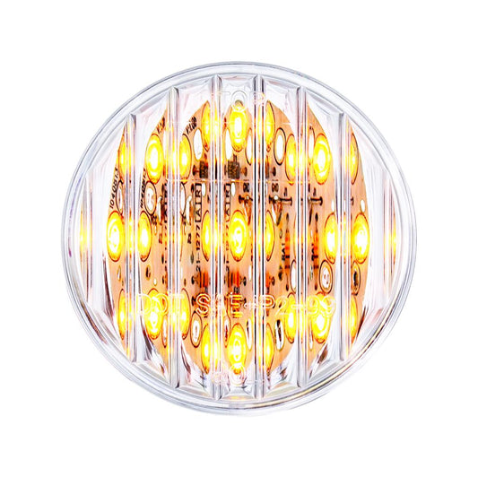 38362 - 9 Amber Led 2" Flat Marker Light - Clear Lens