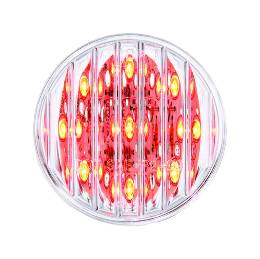 38363 - 9 Red Led 2" Flat Marker Light - Clear Lens