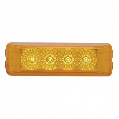 39463 - 4 Amber Led Rectangular Reflector Light - Amber Lens