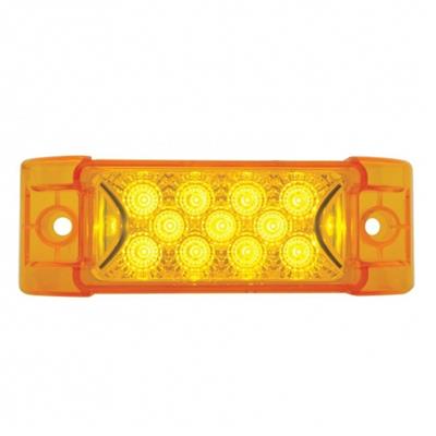 39592 - 13 Amber LED Rectangular Reflector Clearance/Marker Light - Amber Lens