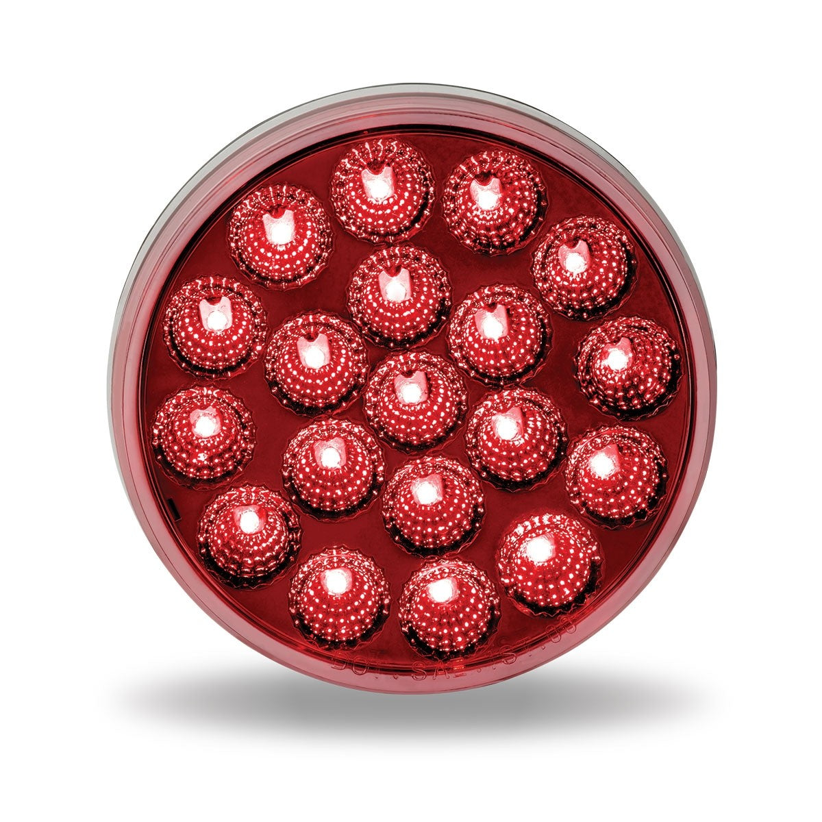 4" Anodized Dual Revolution Red Stop, Turn & Tail to White Back Up LED Light (19 Diodes).
