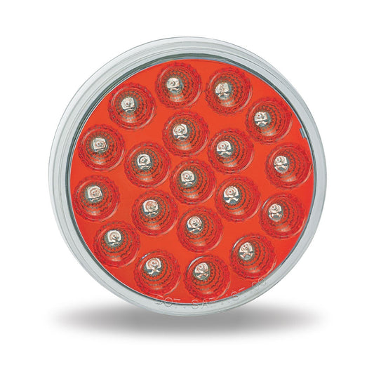 4" Anodized Dual Revolution Red Stop, Turn & Tail to White Back Up LED Light (19 Diodes).