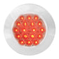 4" Fleet Flange Mount LED Stop Light w Chrome Twist & Lock Bezel-3 Pin (Clear/Red)