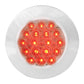 4" Fleet Flange Mount LED Stop Light w Chrome Twist & Lock Bezel-3 Pin (Clear/Red)