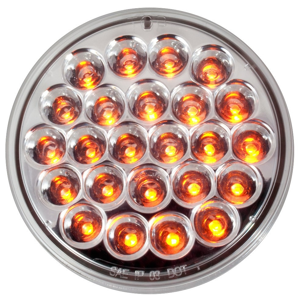 4 Round 24 Led Light (Amber Leds / Clear Lens) - Lighting & Accessories