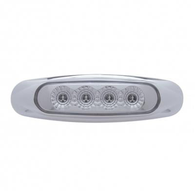 4 LED Reflector Clearance/Marker Light - Amber LED/Clear Lens