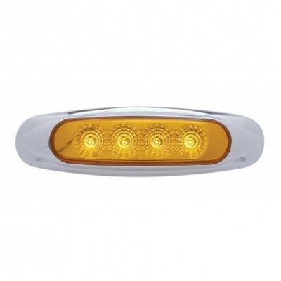 4 LED Reflector Light (Clearance/Marker) - Amber LED/Amber Lens