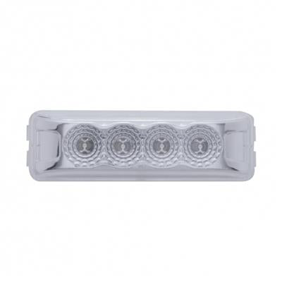 4 LED Reflector Rectangular Clearance Marker - Red LED/Clear Lens