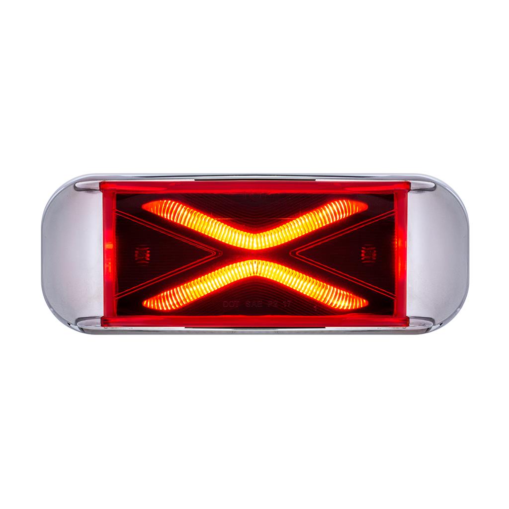 4 LED Saber Rectangular Marker Light With Red Lens