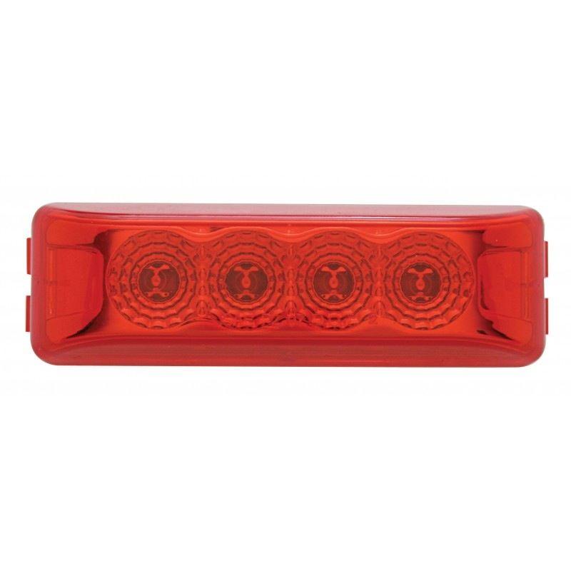 4 Led Reflector Rectangular Clearance/marker Light - Red Led/red Lens - Lighting & Accessories