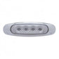 4 Red Led Reflector Marker Light W/ Chrome Plastic Bezel - Clear Lens