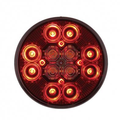 4" Round Combo Light with 12 Dual LED Stop, Turn & Tail Light & 16 LED Back-Up Light - Red LED/Red Lens to White