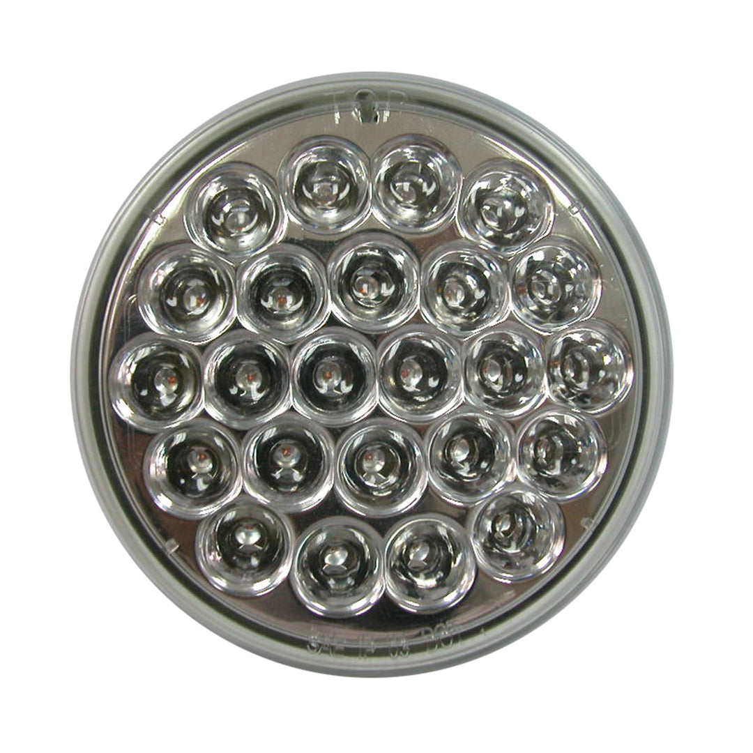 4" Round LED Light Clear/Red 24 Diode