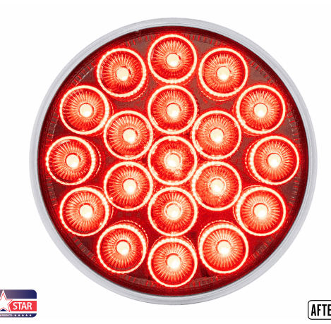 4" Round Light Dual Led (Red/White Clear Lens) 12V