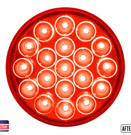 4” Round Light Led (Red/Red Lens) 12V