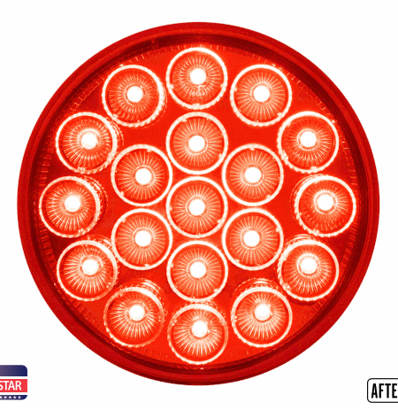 4" Round Light Led (Red/Red Lens) 12V