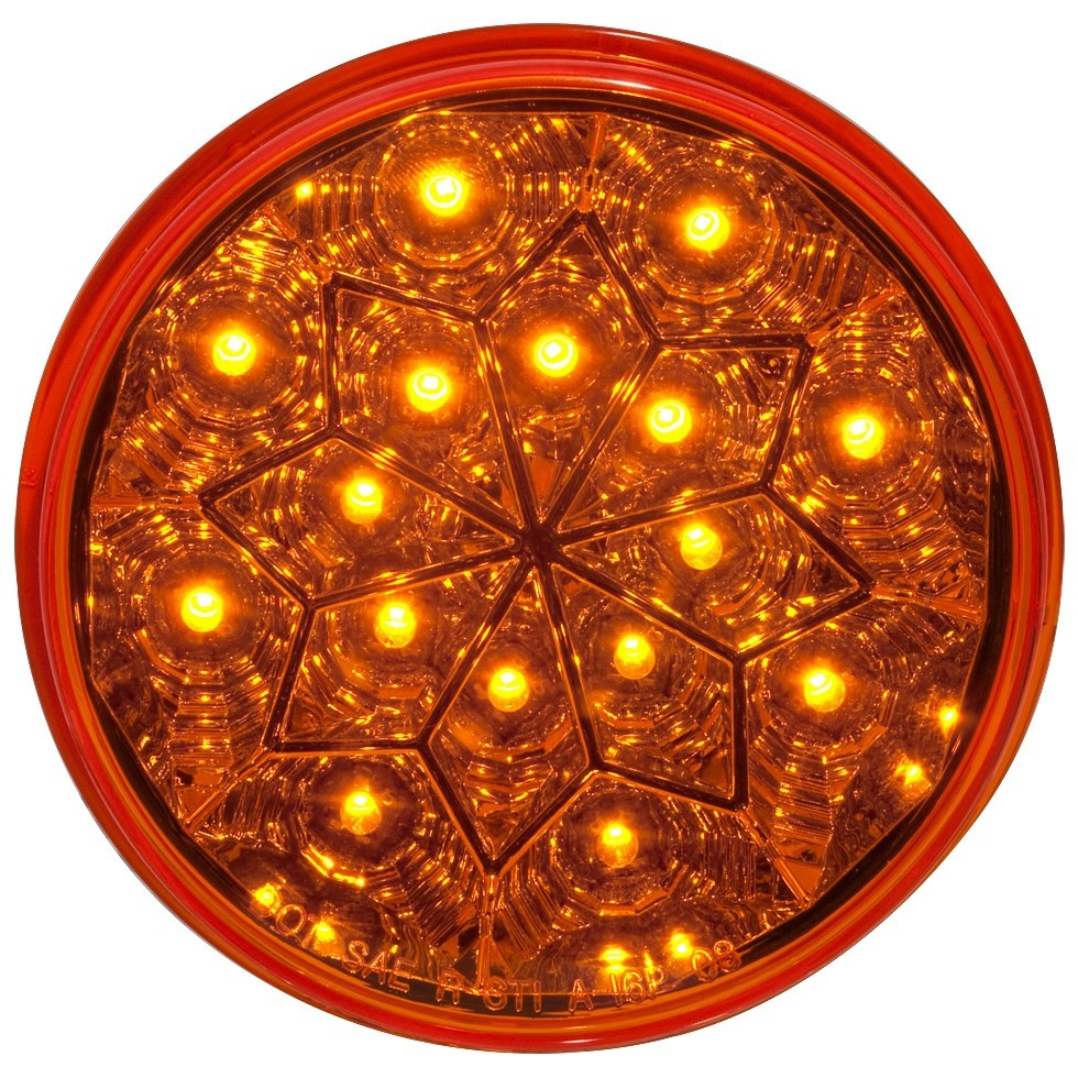 4 Round 16 Led Light (Amber Leds / Amber Lens) - Lighting & Accessories