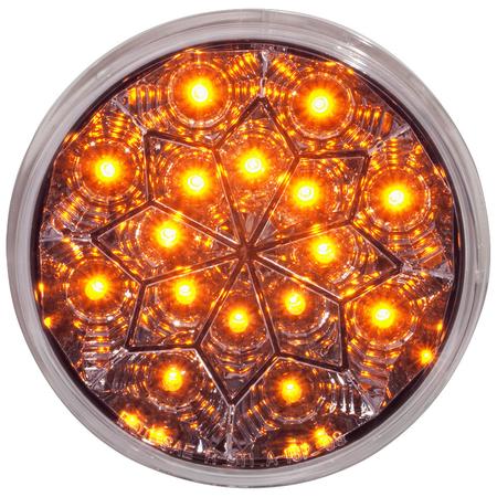 4" Star Led Light Amber/Clear Lens 16 LED