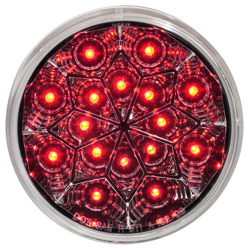 4" Star Led Light Red/Clear Lens 16 LED