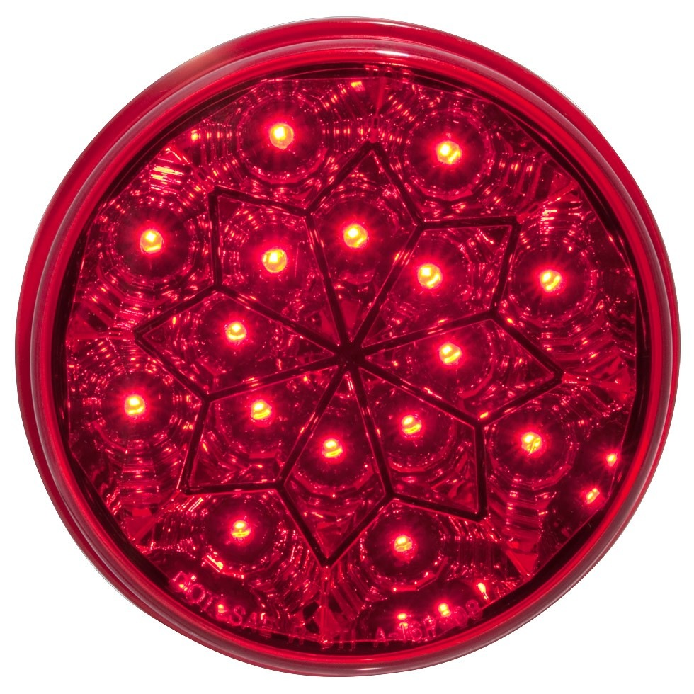 4 Round 16 Led Light (Red Leds / Red Lens) - Lighting & Accessories