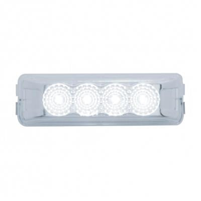 4 White LED Rectangular Auxiliary /Utility Light Wl Reflector - Clear Lens