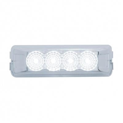 4 White LED Rectangular Auxiliary /Utility Light Wl Reflector - Clear
