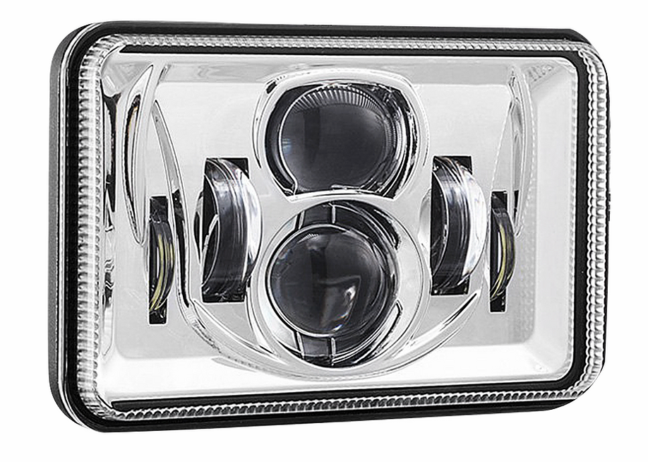 4" x 6" Projector  LED Headlight Chrome.