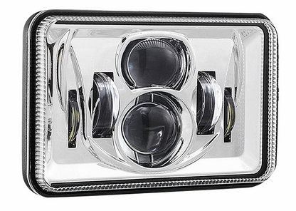 4" x 6" Projector  LED Headlight Chrome.