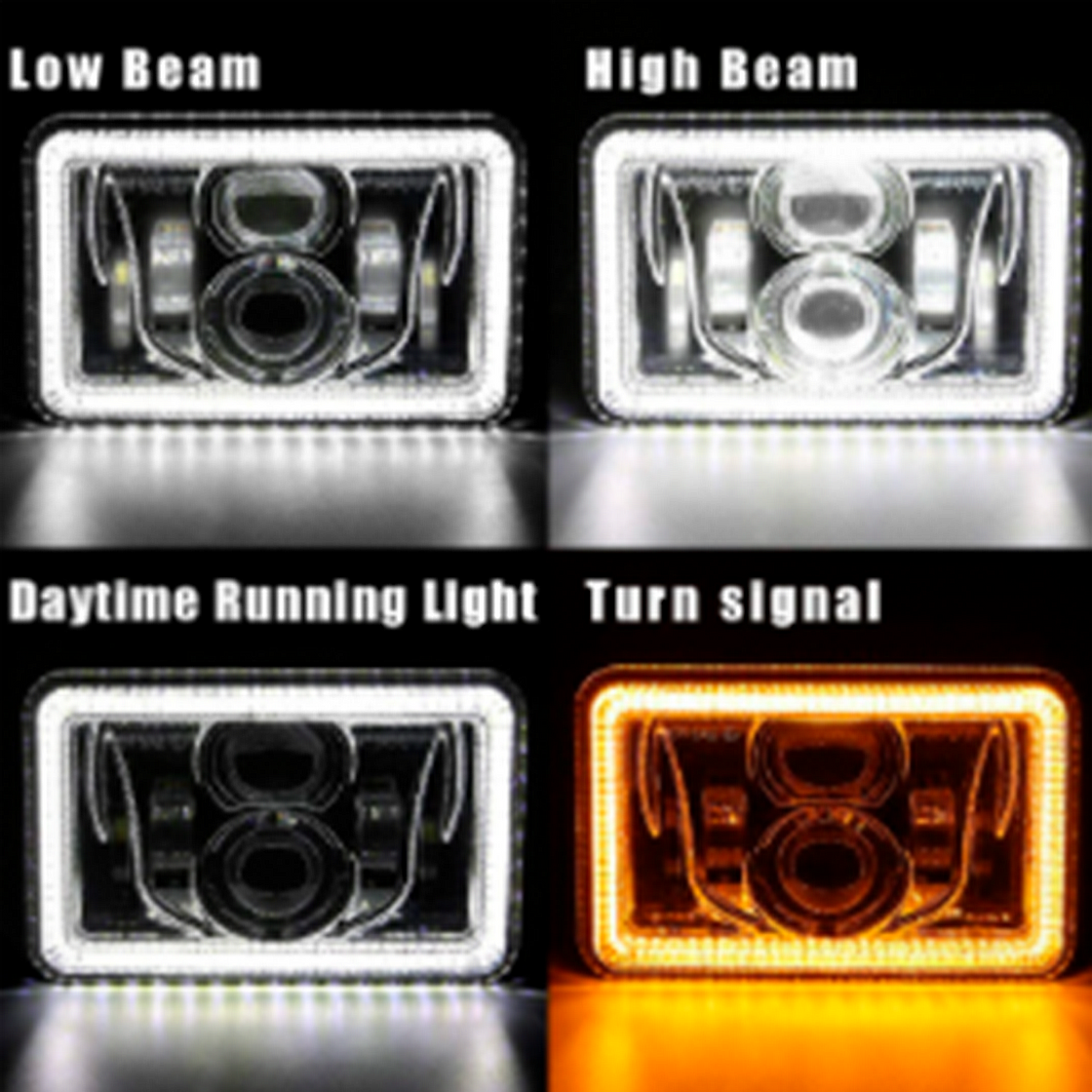 4" x 6" Projector LED Headlight DRL & TURN