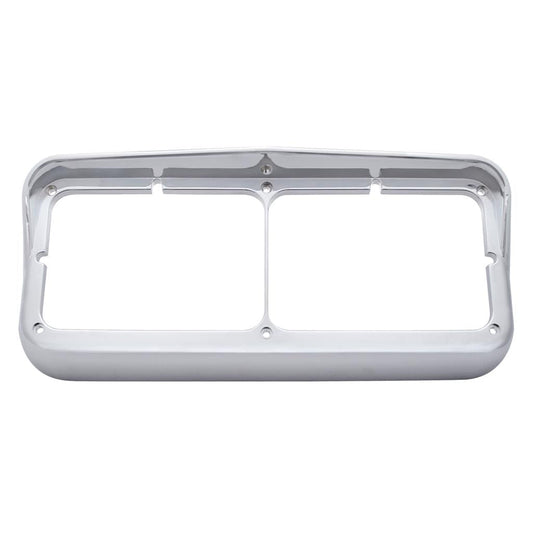 40983 - Chrome Plastic Rectangular Dual Headlight Bezel W/ Visor