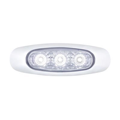 5 LED Reflector Clearance/Marker Light With Side Ditch Light -White LED/Clear Lens (Bulk)